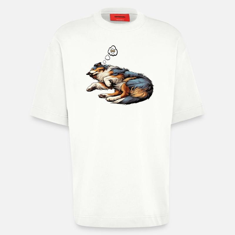 Australian Shepherd Aussie Aussie Owners Aussies - Heavyweight T-Shirt - made by SPREAD  - OFF WHITE
