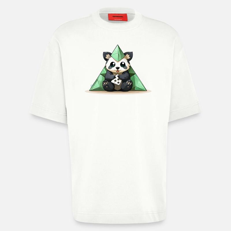 Pyramide de Cristal de Panda - T-shirt bio épais oversize fabriqué en UE - OFF WHITE