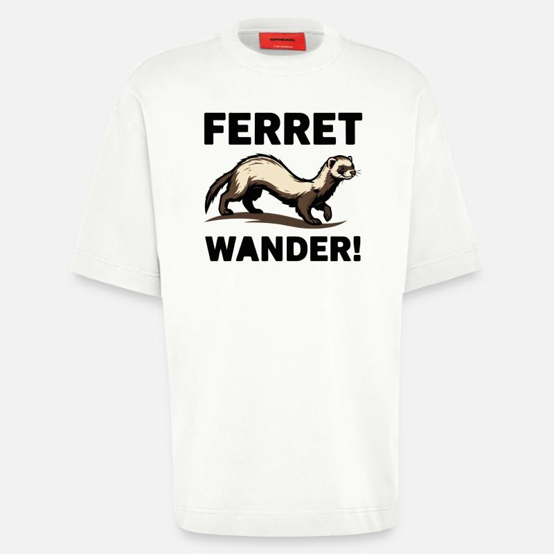 Frettchen-Wander-Frettchen-Erkundung beim Durchstöbern - Heavyweight T-Shirt - made by SPREAD - OFF WHITE