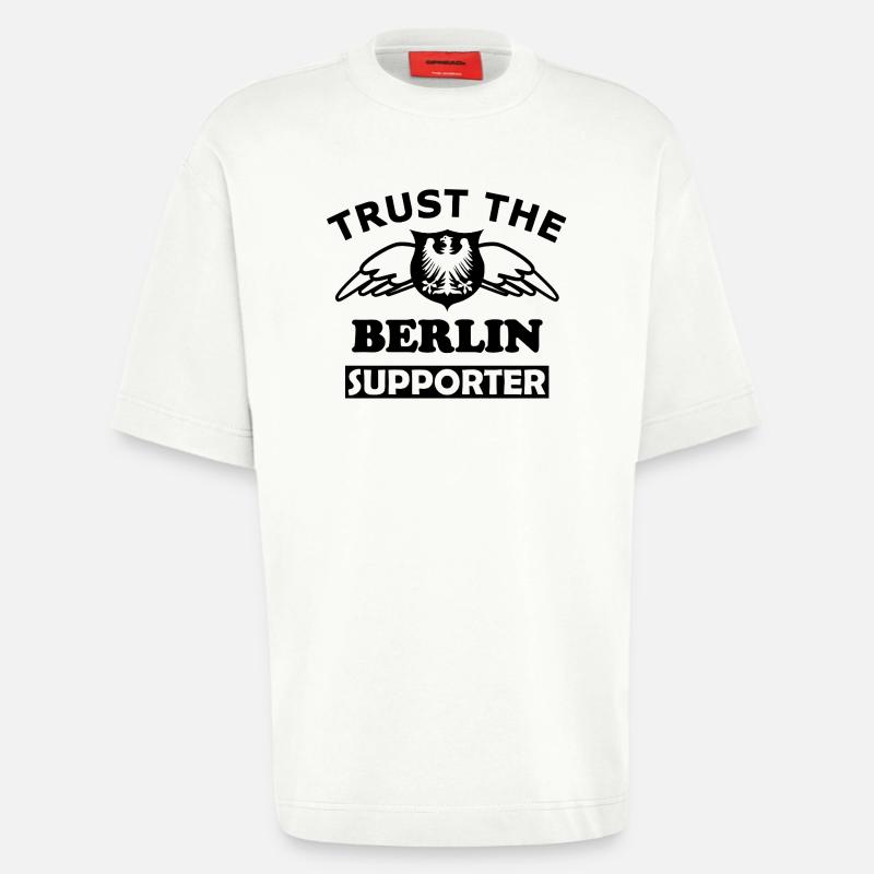Berlin Text Design White - Heavyweight T-Shirt - made by SPREAD  - OFF WHITE
