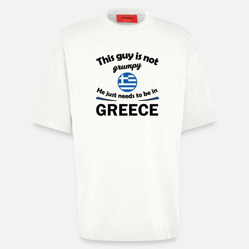 Supporters de Grèce - T-shirt bio épais oversize fabriqué en UE - OFF WHITE
