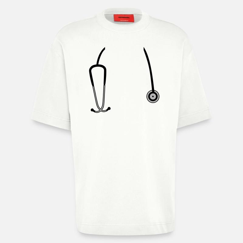 Stéthoscope - T-shirt bio épais oversize fabriqué en UE - OFF WHITE