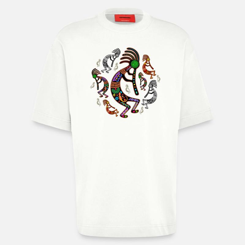 Kokopelli-Regenbogenfarben - Heavyweight T-Shirt - made by SPREAD  - OFF WHITE