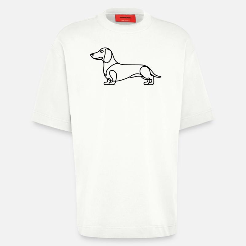 Dackel Lineart - Heavyweight T-Shirt - made by SPREAD  - OFF WHITE