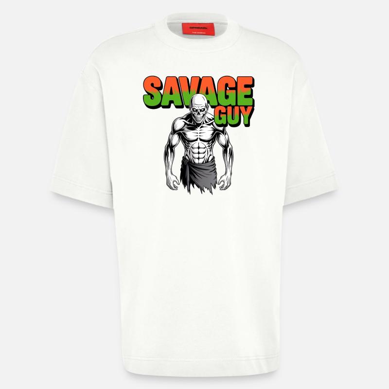 Sauvage - T-shirt bio épais oversize fabriqué en UE - OFF WHITE