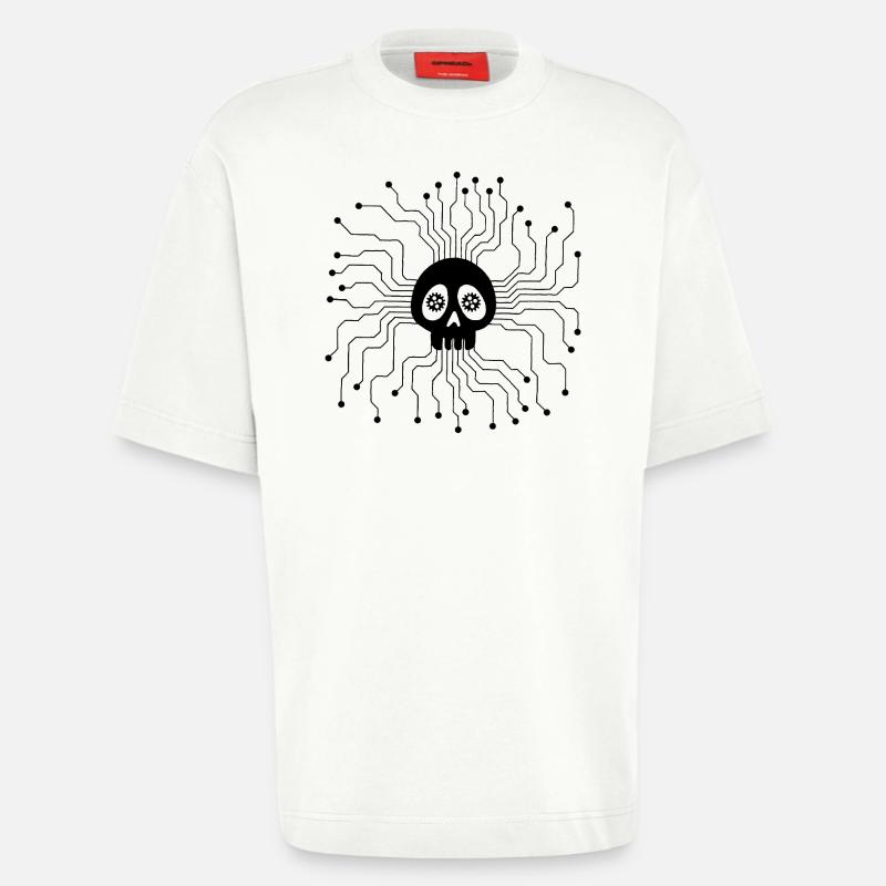 Microprocessor Skull (Black) - Heavyweight T-Shirt - made by SPREAD - OFF WHITE