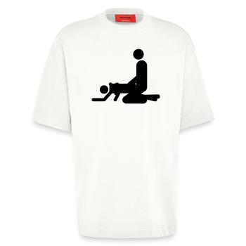 von hinten - Heavyweight T-Shirt - made by SPREAD  - OFF WHITE - Vorne - Fiona (171cm)