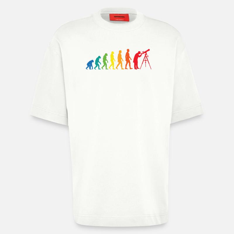Evolution Astronomie – Weltraum Teleskop Design - Heavyweight T-Shirt - made by SPREAD  - OFF WHITE