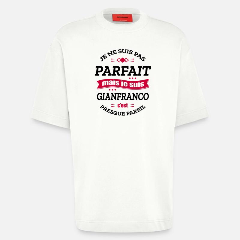 GIANFRANCO PARFAIT - PRENOM GIANFRANCO - T-shirt bio épais oversize fabriqué en UE - OFF WHITE