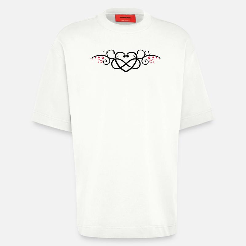 Herz mit Unendlichkeitschleife, infinity - Heavyweight T-Shirt - made by SPREAD  - OFF WHITE