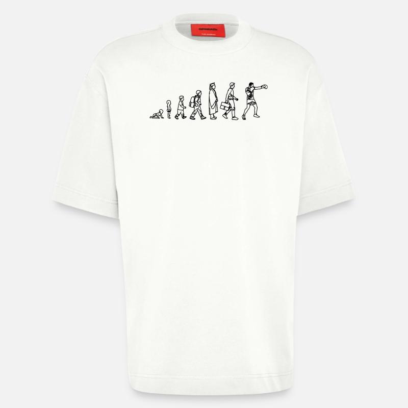 Évolution de la boxe - T-shirt bio épais oversize fabriqué en UE - OFF WHITE