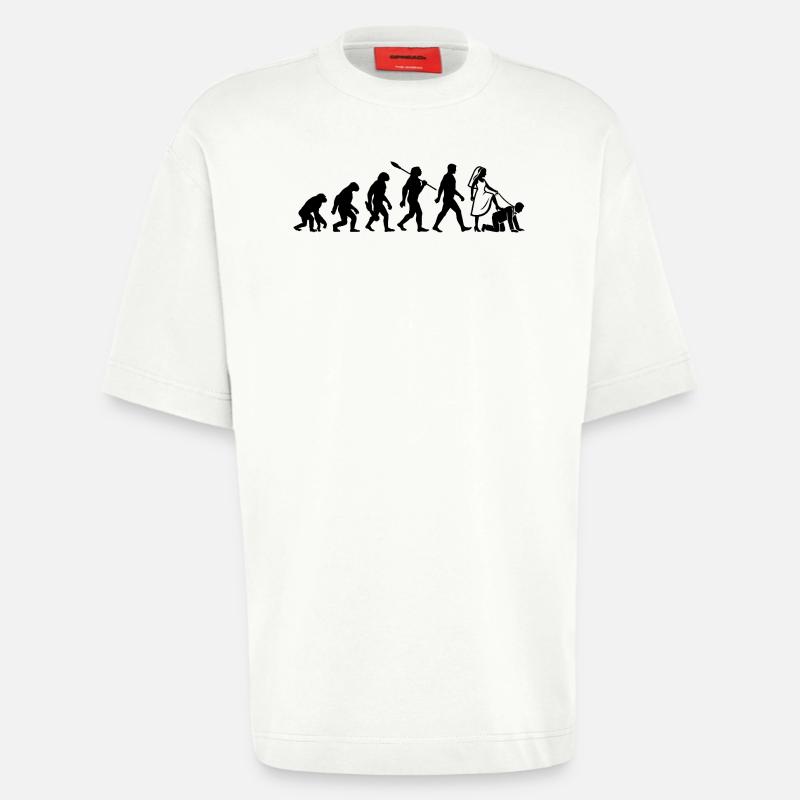 Enterrement de vie de garçon Evolution - T-shirt bio épais oversize fabriqué en UE - OFF WHITE