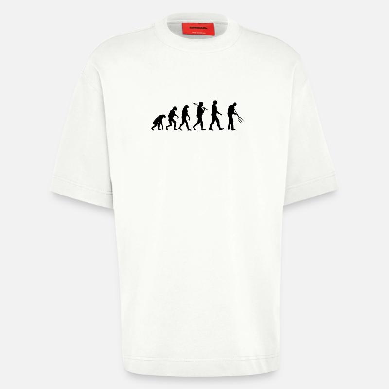 Landwirt Mistgabel Evolution - Heavyweight T-Shirt - made by SPREAD  - OFF WHITE