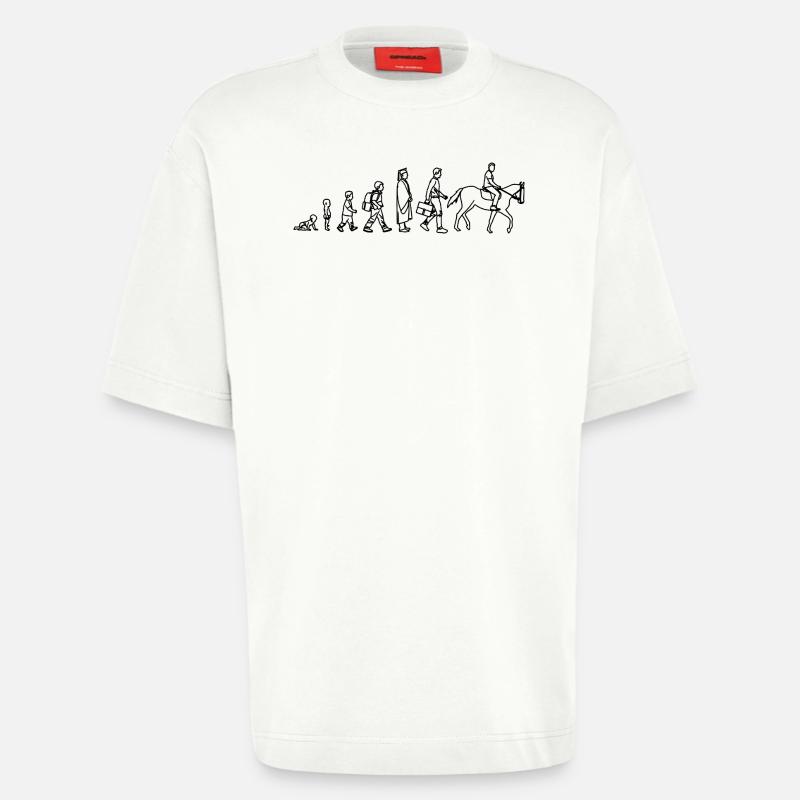Évolution de l’enfant au cavalier - T-shirt bio épais oversize fabriqué en UE - OFF WHITE