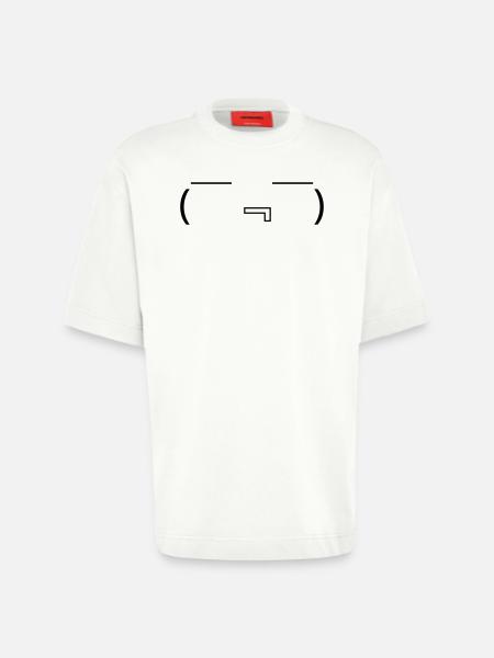 Hungry Emote ( ̄『 ̄) Drooling Kaomoji - Heavyweight T-Shirt - made by SPREAD - OFF WHITE