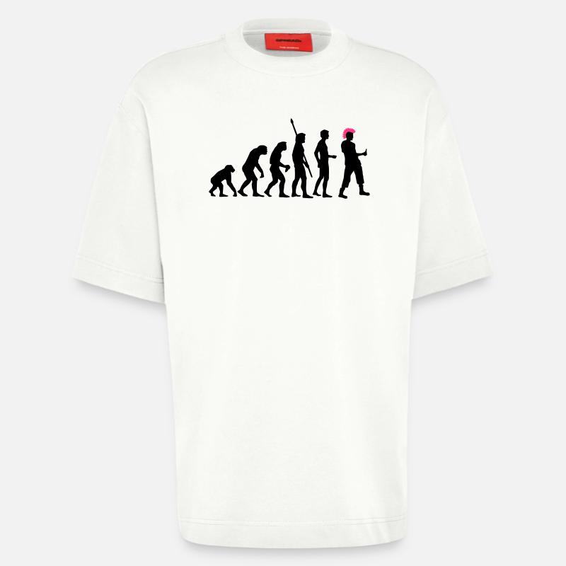 evolution_punk_2c - T-shirt bio épais oversize fabriqué en UE - OFF WHITE
