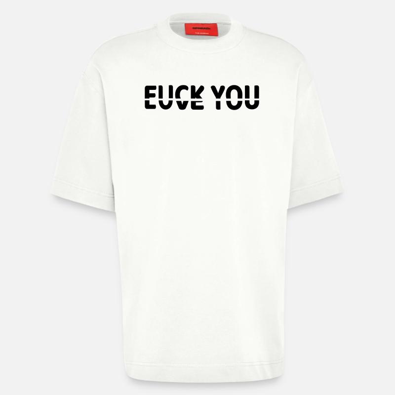 Ob ich dich liebe oder nicht # - Heavyweight T-Shirt - made by SPREAD  - OFF WHITE