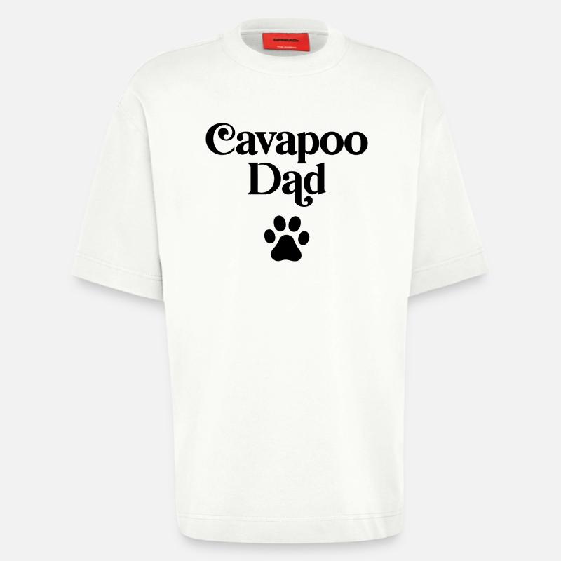 Papa Cavapoo - T-shirt bio épais oversize fabriqué en UE - OFF WHITE