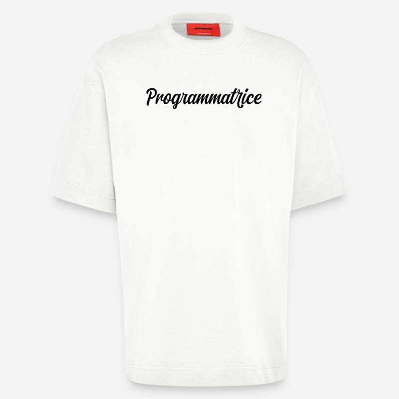 Programmatrice Informatique Code Développeuse Web - T-shirt bio épais oversize fabriqué en UE - OFF WHITE