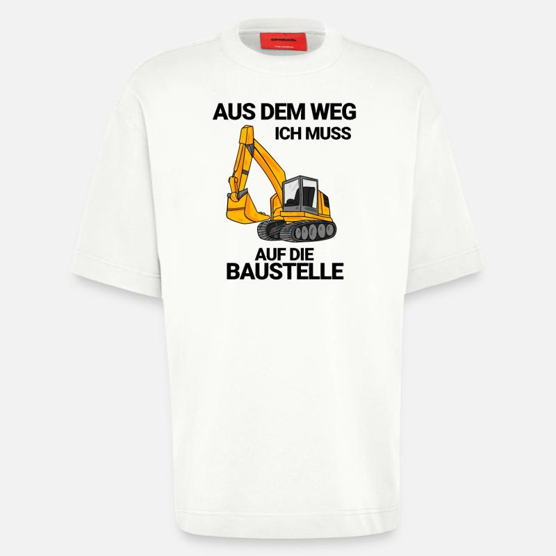Baustelle Bagger Baggerfahrer Geschenk - Heavyweight T-Shirt - made by SPREAD - OFF WHITE