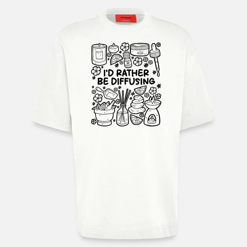 I’d Rather Be Diffusing – Aromatherapie - Heavyweight T-Shirt - made by SPREAD  - OFF WHITE
