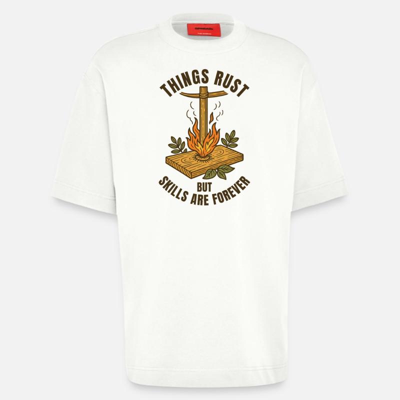 Things Rust Skills Forever Prepper Survival - Heavyweight T-Shirt - made by SPREAD  - OFF WHITE