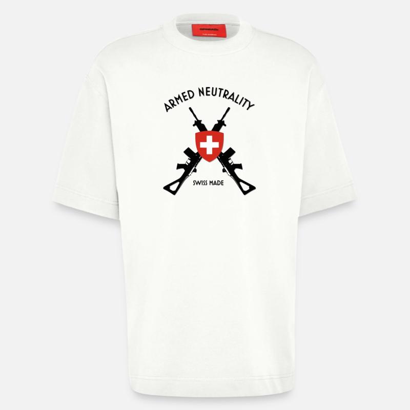 Bewaffnete neutralität schweizer gemacht - Heavyweight T-Shirt - made by SPREAD  - OFF WHITE