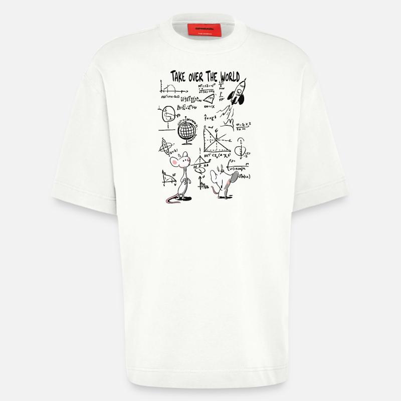 Weltübernahme – Schlauer Mäuse-Masterplan - Heavyweight T-Shirt - made by SPREAD  - OFF WHITE