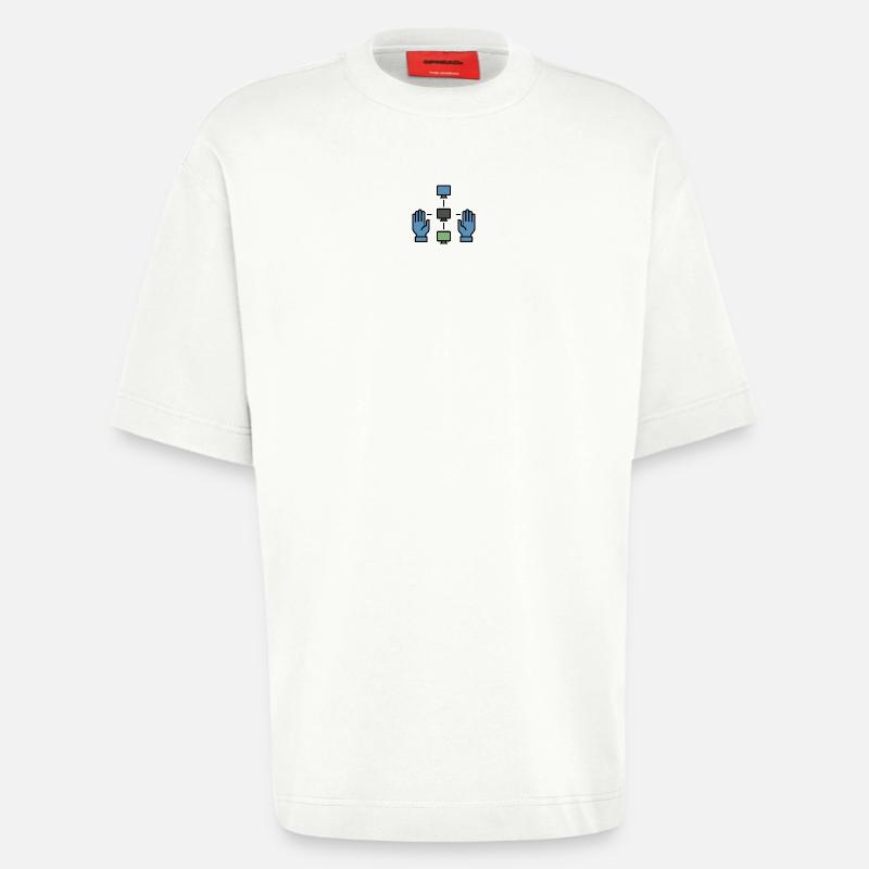 Decentralized Network | Blockchain P2P Symbol - Heavyweight T-Shirt - made by SPREAD - OFF WHITE