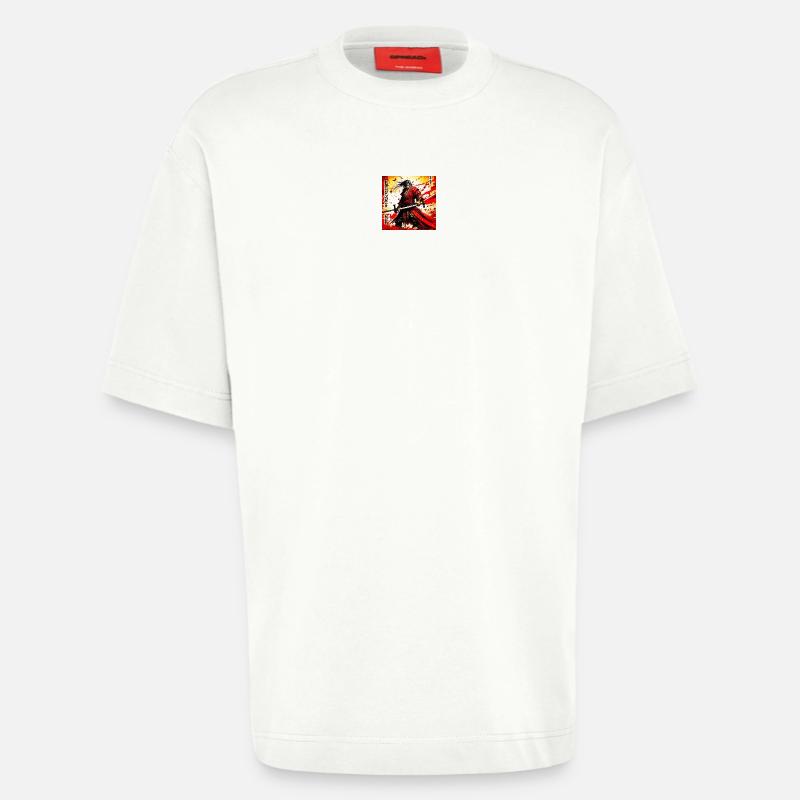 Roter Samurai im Blutsturm - Heavyweight T-Shirt - made by SPREAD  - OFF WHITE