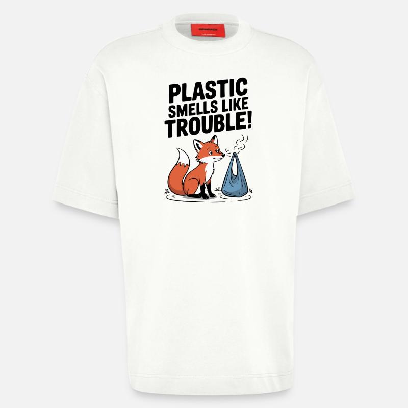 Plastik ist ein Problem - Heavyweight T-Shirt - made by SPREAD  - OFF WHITE