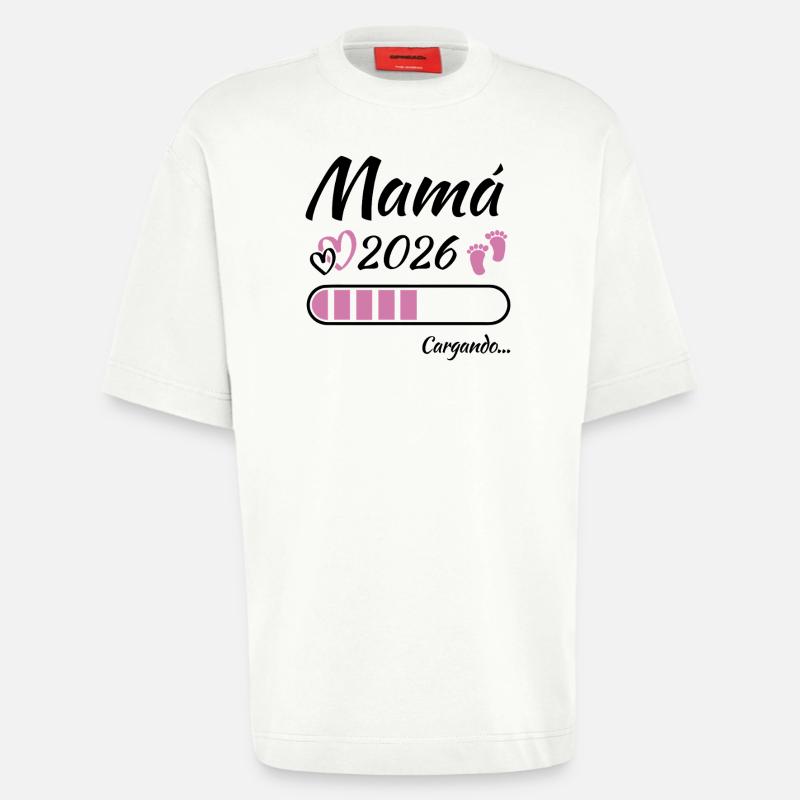 Werdende Mutter 2026 Loading - Heavyweight T-Shirt - made by SPREAD  - OFF WHITE