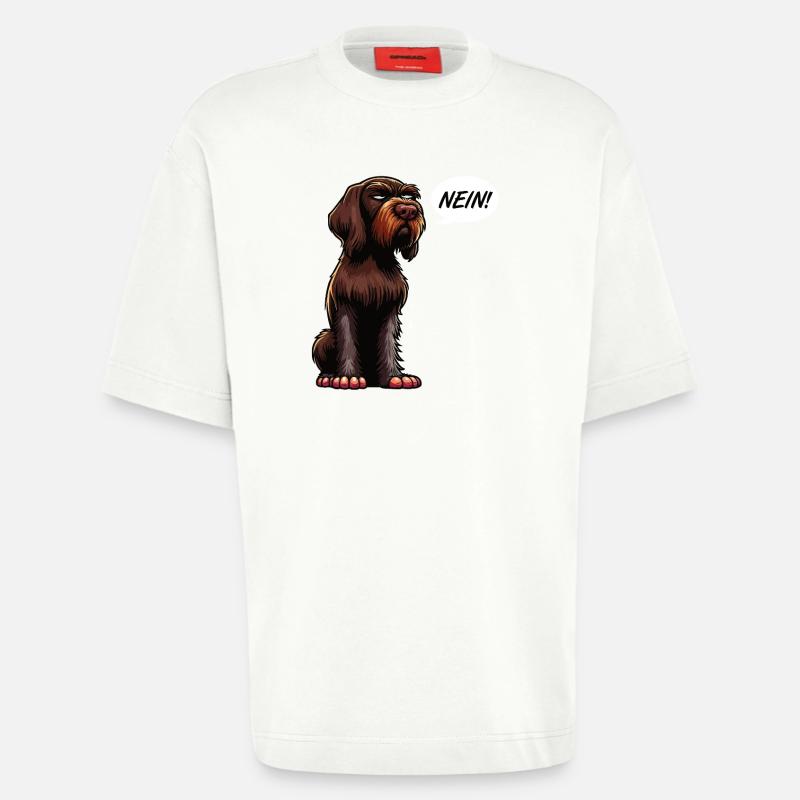Nein Deutsch Drahthaar Deutsch-Drahthaar Besitzer - Heavyweight T-Shirt - made by SPREAD  - OFF WHITE