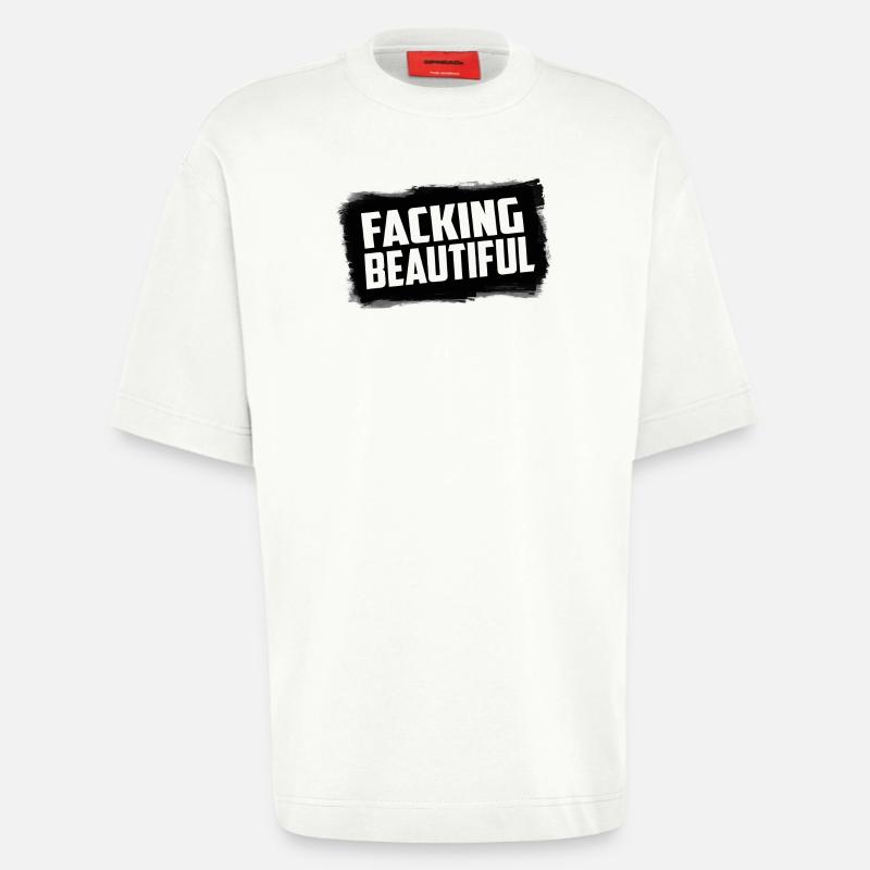 Facking Belle - T-shirt bio épais oversize fabriqué en UE - OFF WHITE