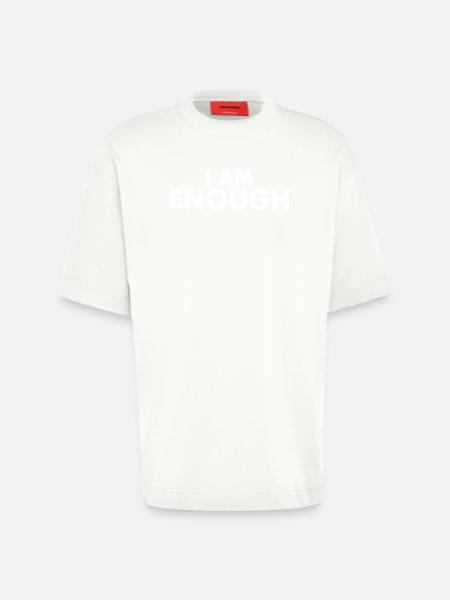 I am enough - T-shirt bio épais oversize fabriqué en UE - OFF WHITE