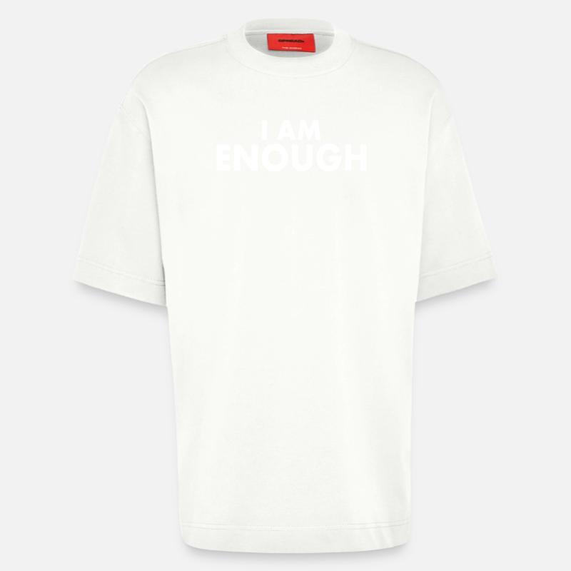 I am enough - T-shirt bio épais oversize fabriqué en UE - OFF WHITE