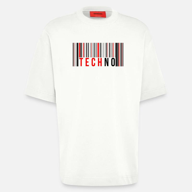 Techno Code - Heavyweight T-Shirt - made by SPREAD  - OFF WHITE