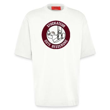 Gute Besserung Stuckateur Alles Gute Gesundheit - Heavyweight T-Shirt - made by SPREAD  - OFF WHITE - Vorne - Fiona (171cm)