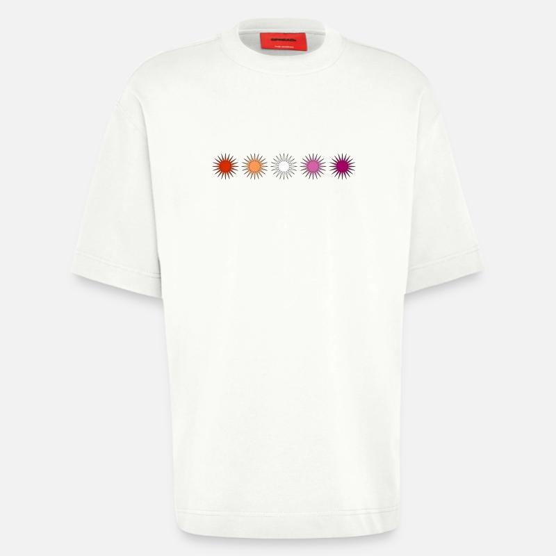 Fierté lesbienne subtile - T-shirt bio épais oversize fabriqué en UE - OFF WHITE