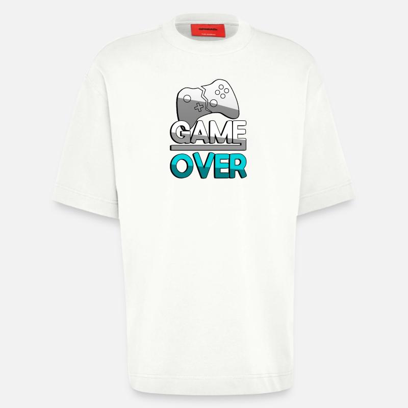 GAME OVER (Türkis) + Controller - Gaming - Heavyweight T-Shirt - made by SPREAD  - OFF WHITE