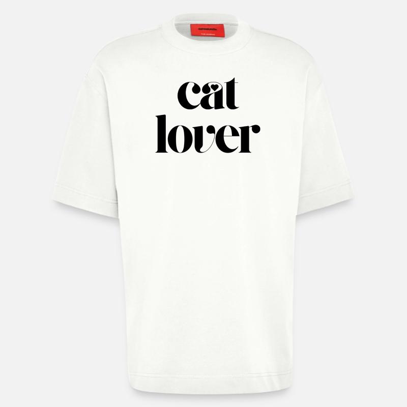 cat lover - Heavyweight T-Shirt - made by SPREAD  - OFF WHITE