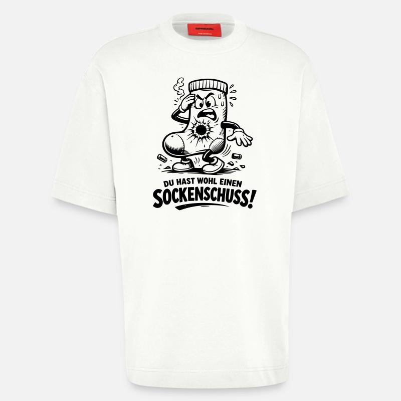 Sockenschuss Illustration mit Spruch - Heavyweight T-Shirt - made by SPREAD  - OFF WHITE