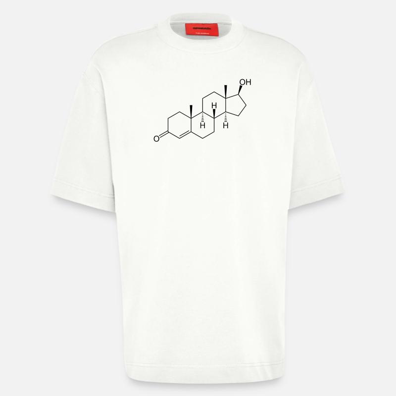 Testosteron Strukturformel - schwarz - Heavyweight T-Shirt - made by SPREAD - OFF WHITE