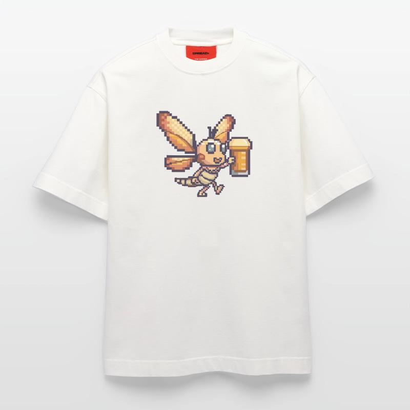 Libellule bière pixel T-shirt bio épais oversize fabriqué en UE