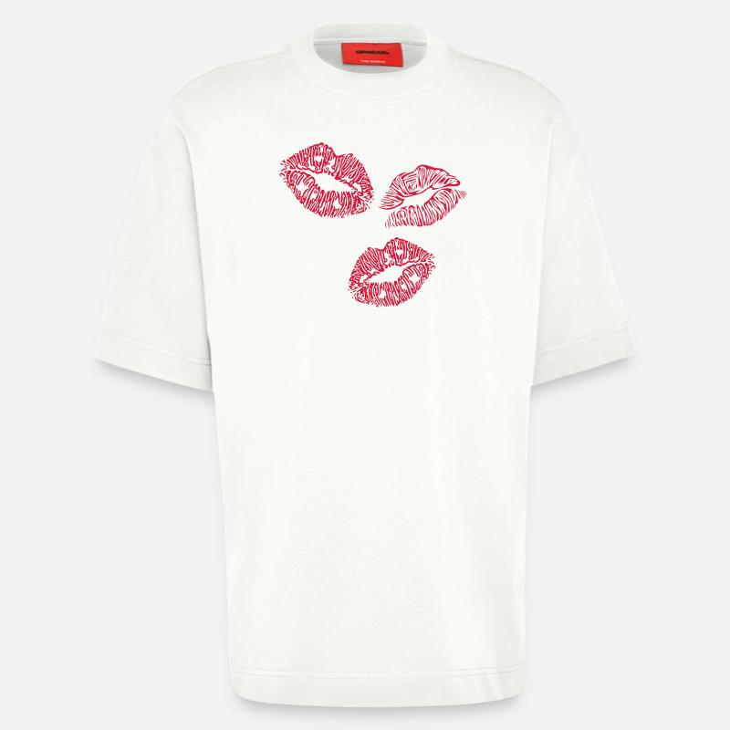 lips - Heavyweight T-Shirt - made by SPREAD  - OFF WHITE