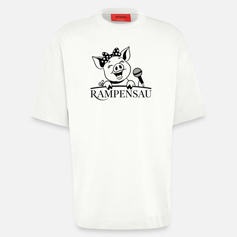 Rampe porc - T-shirt bio épais oversize fabriqué en UE - OFF WHITE