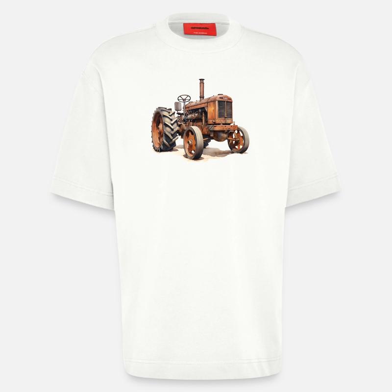 Technikgeschichte bei Traktoren - Heavyweight T-Shirt - made by SPREAD - OFF WHITE