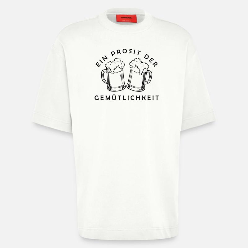 Bier - Ein Prosit der Gemütlichkeit - Heavyweight T-Shirt - made by SPREAD - OFF WHITE