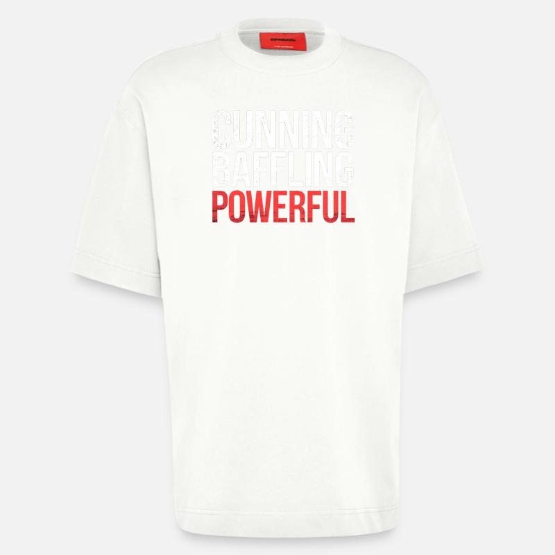 Cunning Baffling Powerful 6 - Heavyweight T-Shirt - made by SPREAD  - OFF WHITE