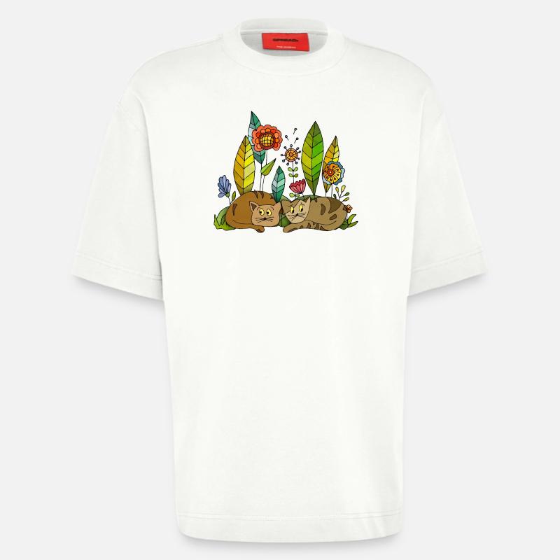 Cats - Heavyweight T-Shirt - made by SPREAD  - OFF WHITE